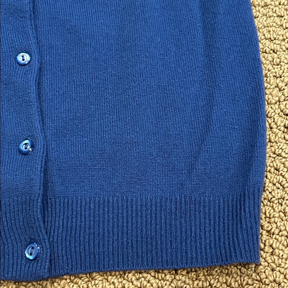 Henri Bendel Blue Cashmere Cardigan Sweater size Small Button Front - Picture 11 of 16